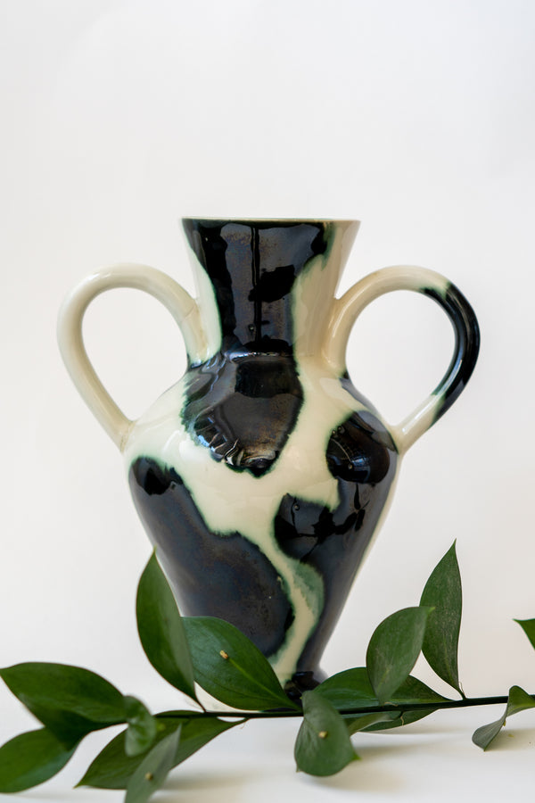 Moo Vase with Handles